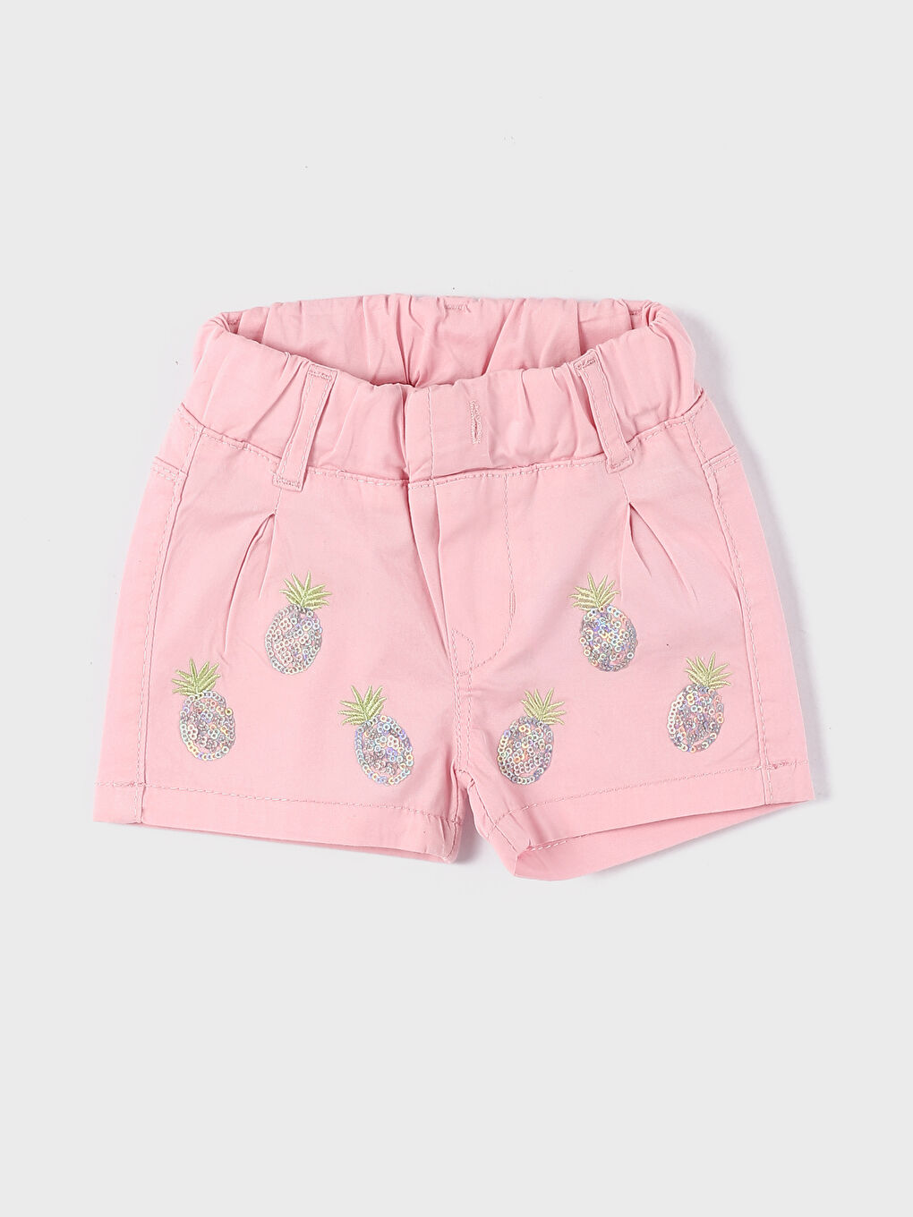 Baby Girls' Embroidered Elasticated Waist Denim Shorts