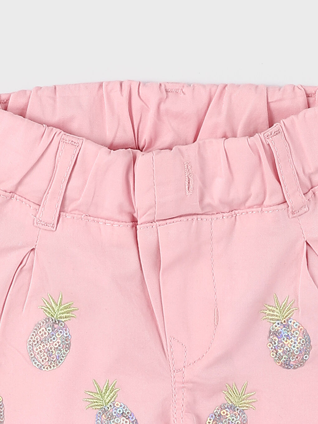 Baby Girls' Embroidered Elasticated Waist Denim Shorts-2