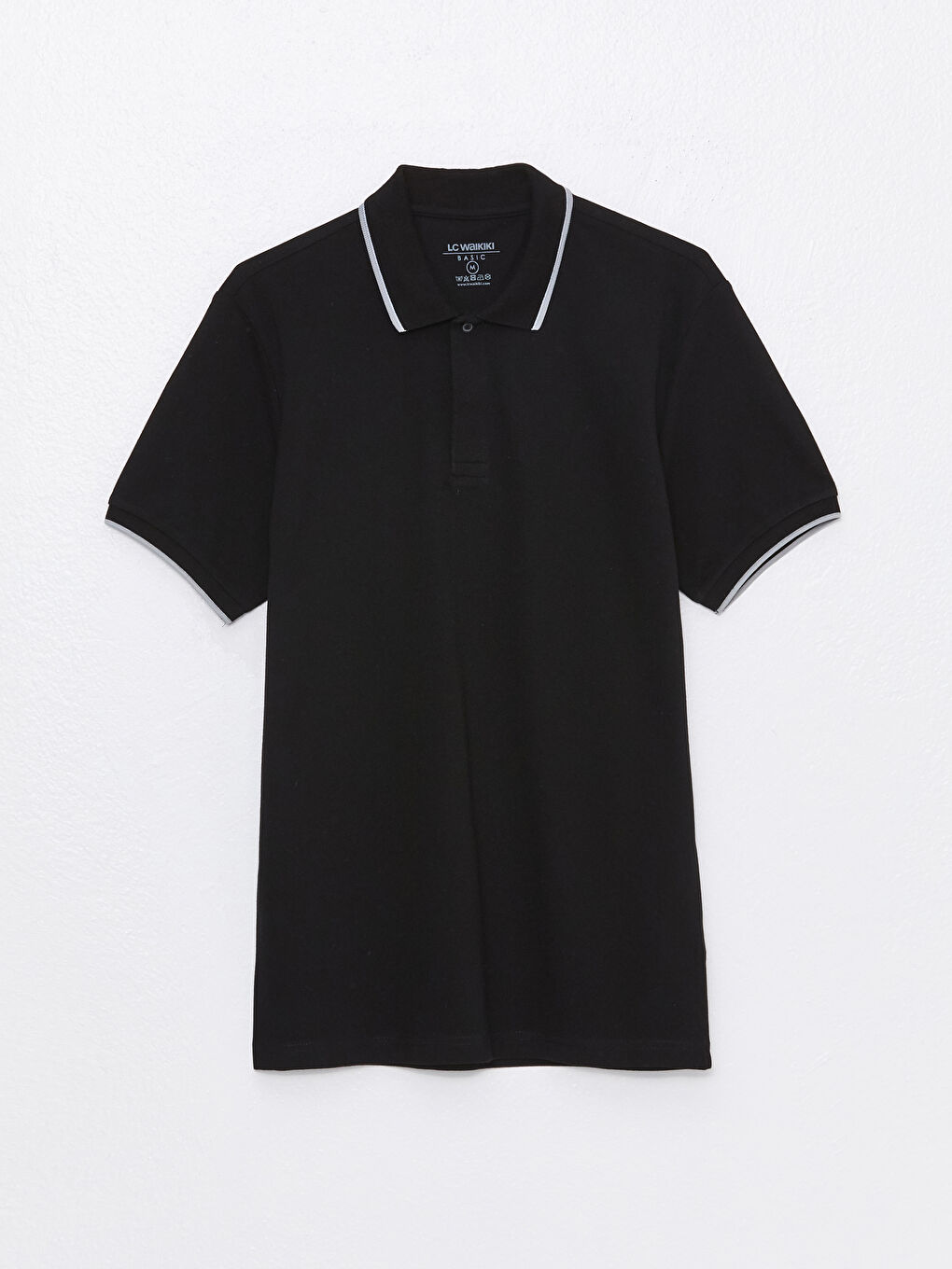 Мужская футболка-поло из пике с короткими рукавами-5