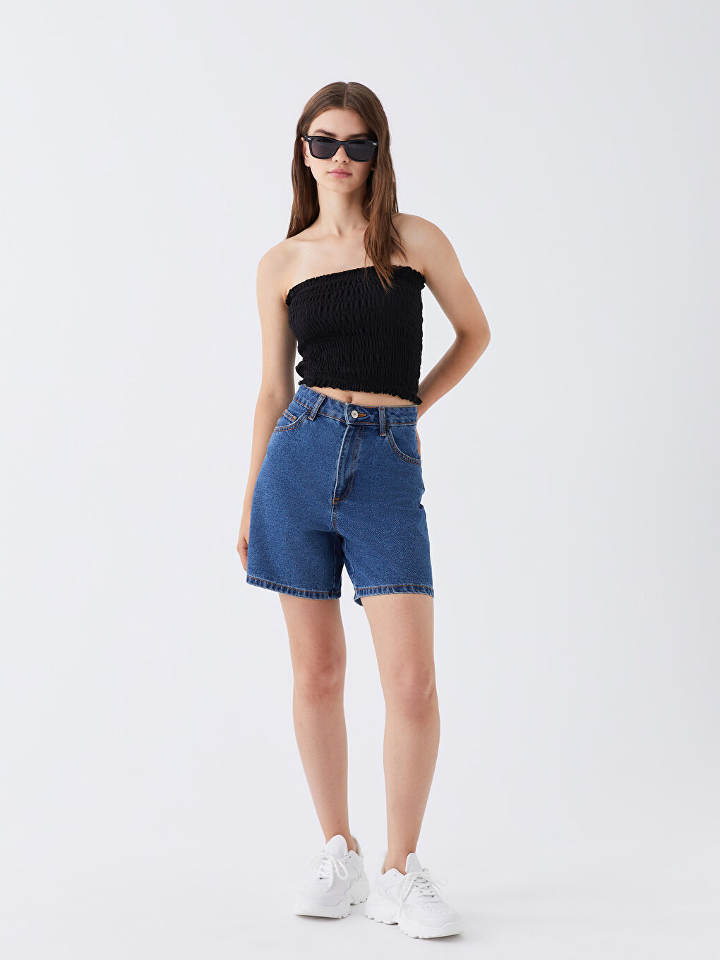 Strapless Plain Crop Women's Blouse -S3KV17Z8-CVL