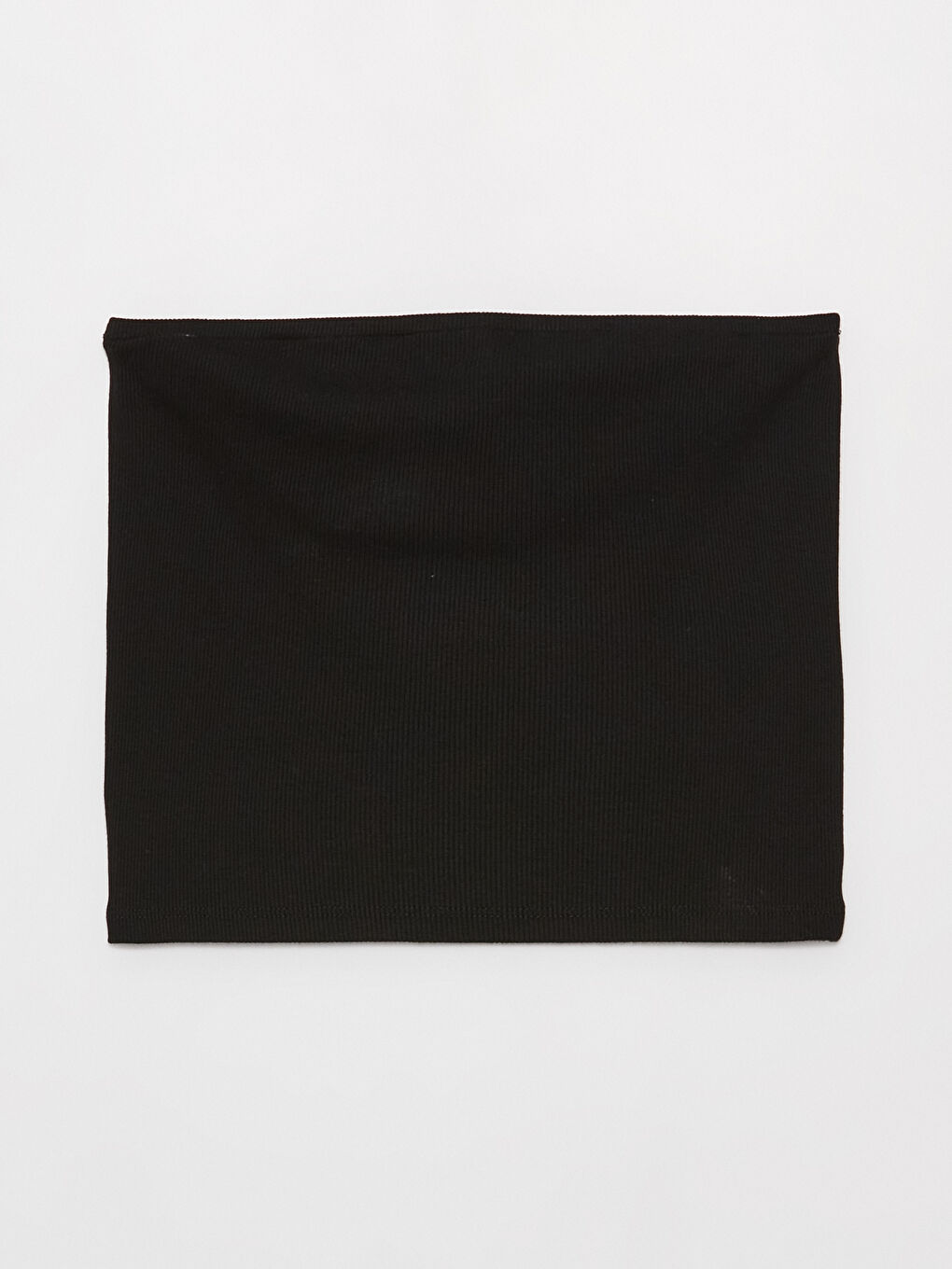 Siyah Straplez Düz Crop Kadın Bluz-5