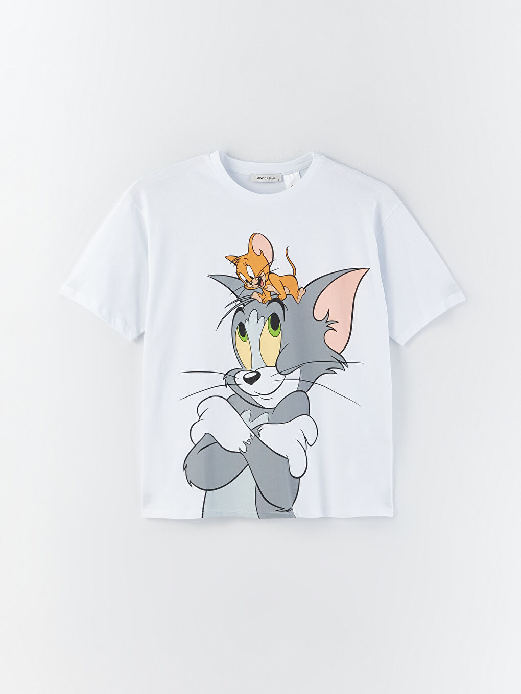 Crew Neck Tom & Jerry Printed Oversize Women's T-Shirt-5