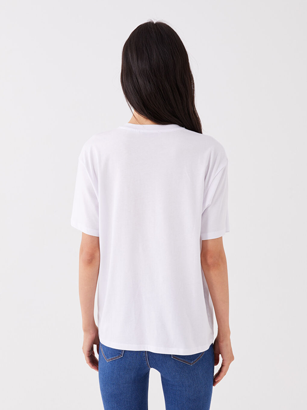 LC Waikiki Crew Neck Bugs Bunny Printed Short Sleeve Oversize Women's T-Shirt -S3KV20Z8-Q6K