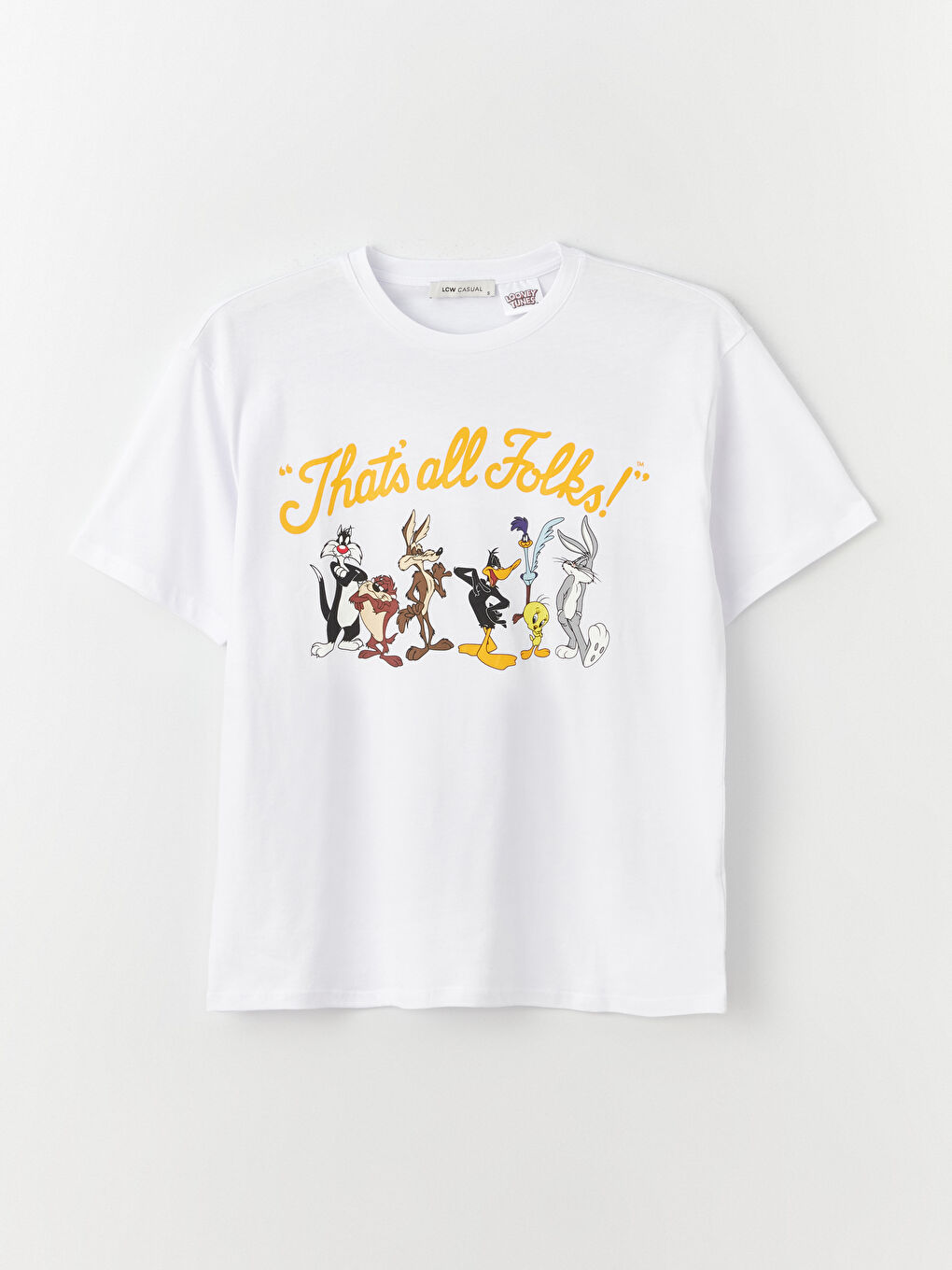 LC Waikiki Crew Neck Bugs Bunny Printed Short Sleeve Oversize Women's T-Shirt -S3KV20Z8-Q6K