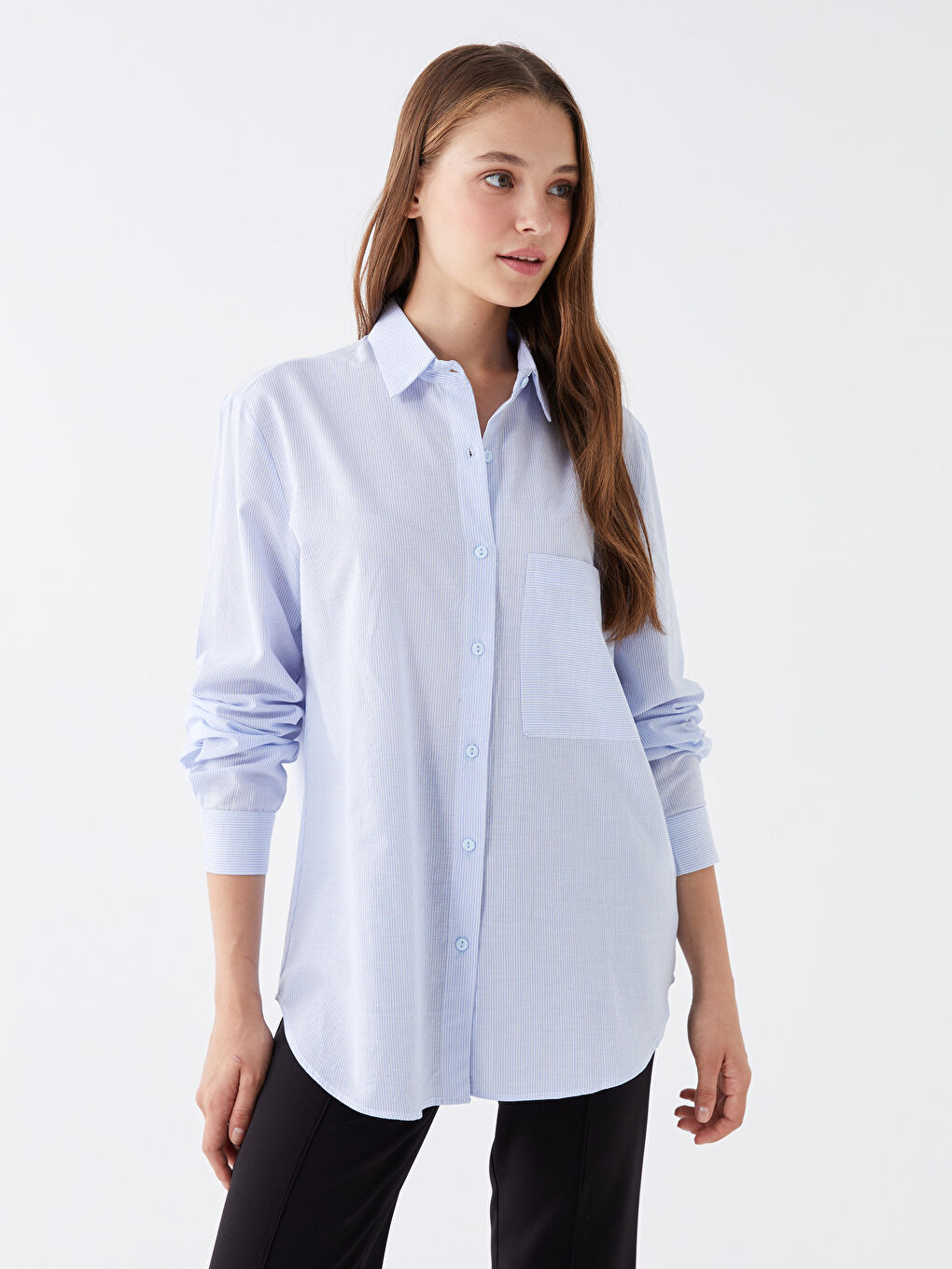 Striped Long Sleeve Women's Shirt-1