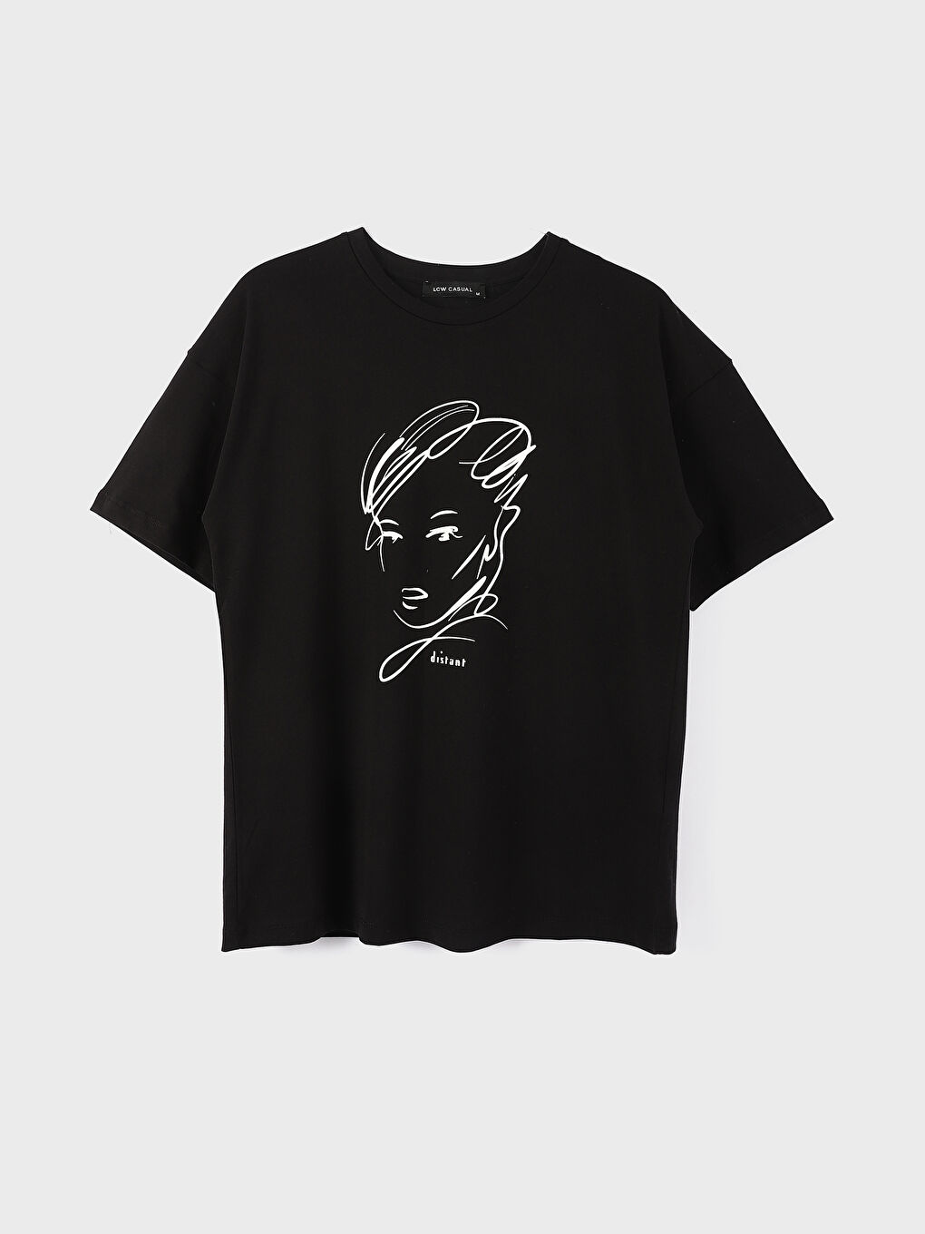 تيشيرت نسائي بأكمام قصيرة وياقة دائرية مطبوع