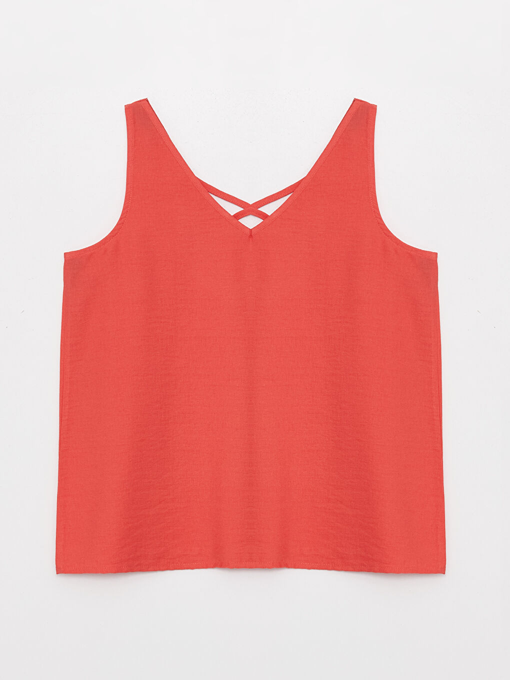 Женская однотонная блузка с V-образным вырезом-5