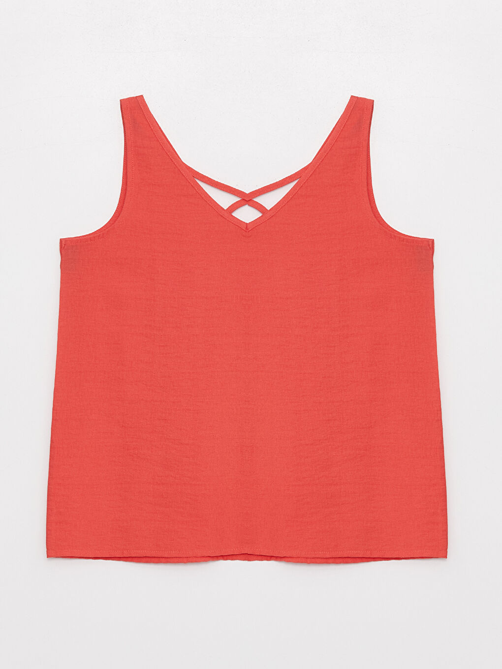 Женская однотонная блузка с V-образным вырезом-6