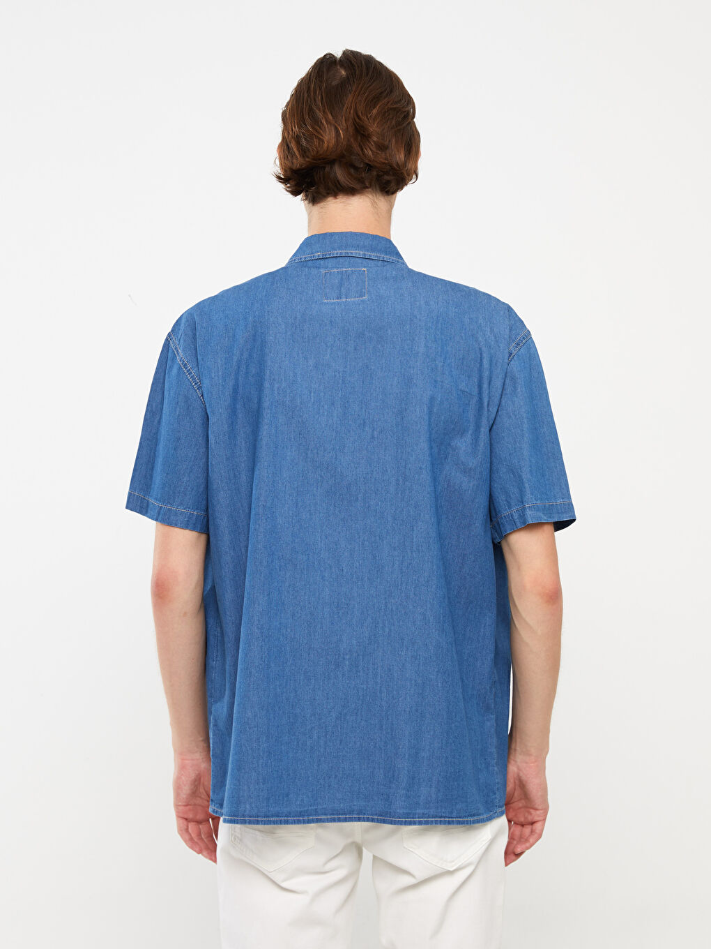 LCW Jeans Relaxed Fit Short Sleeve Men's Denim Shirt -S3KV61Z8-563