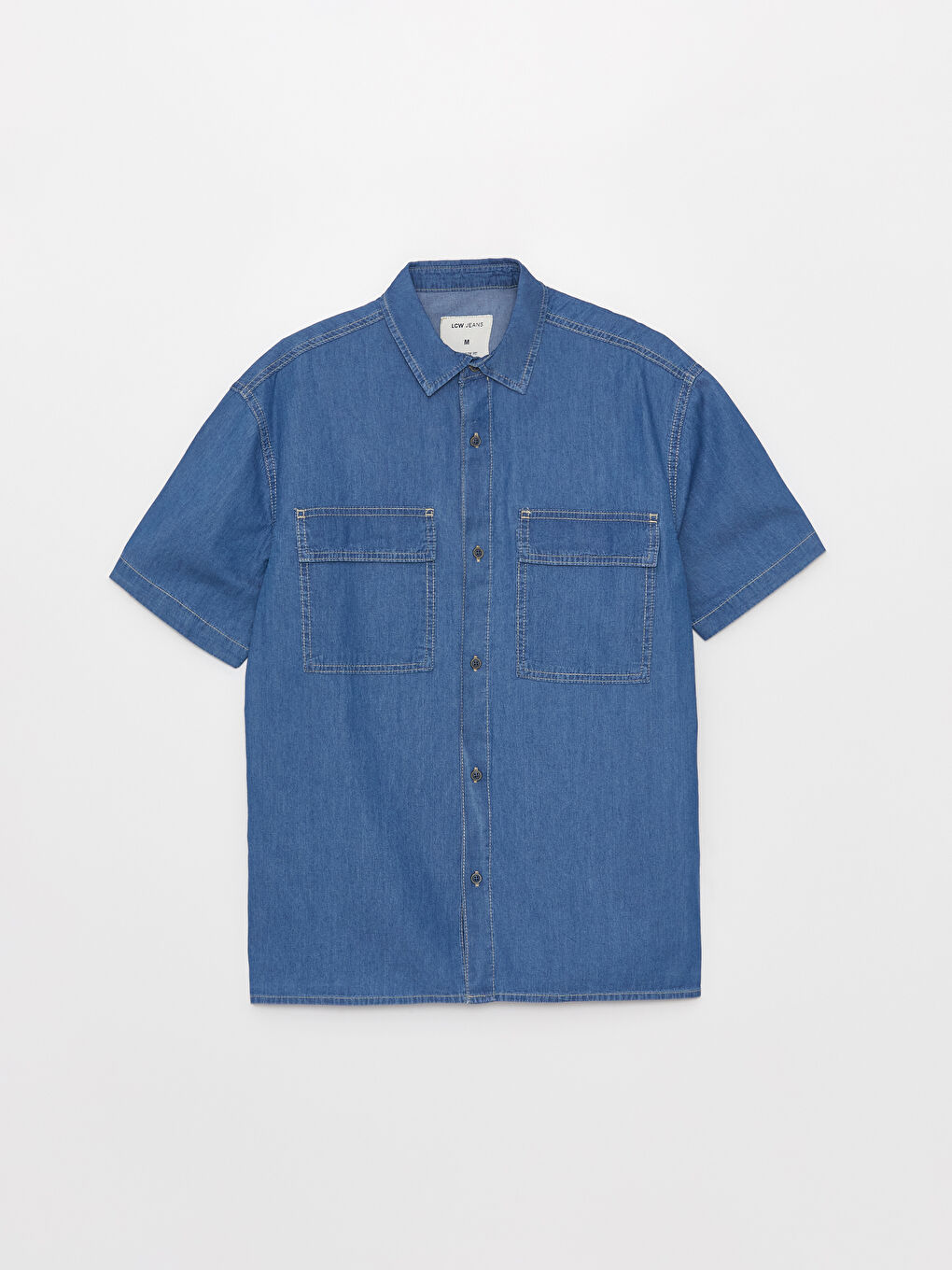 LCW Jeans Relaxed Fit Short Sleeve Men's Denim Shirt -S3KV61Z8-563