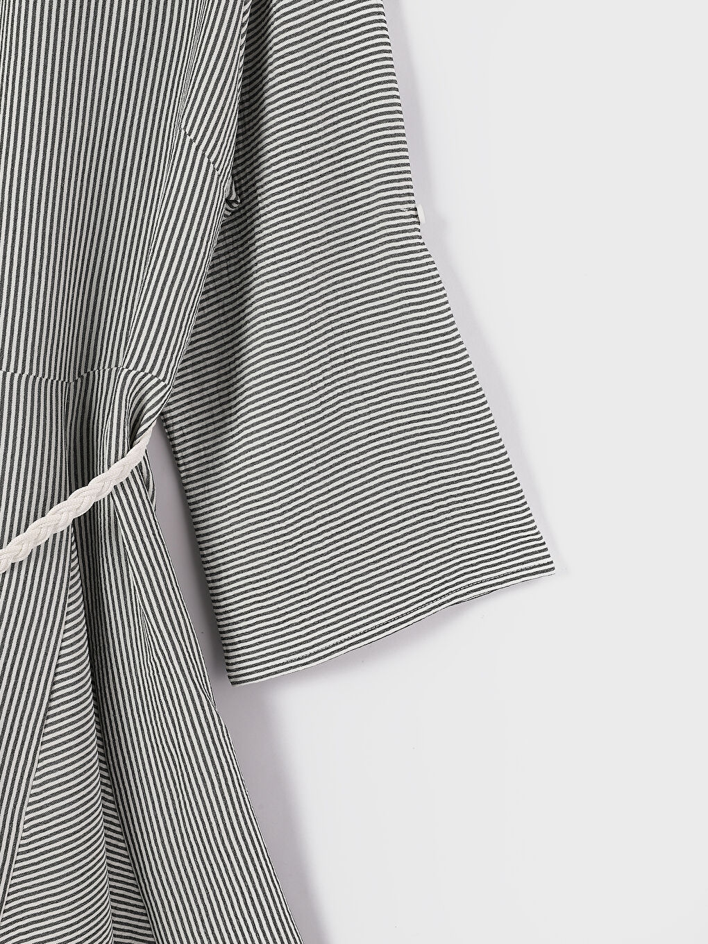 فستان قميص ستان للسيدات بكم طويل بنقشة-2