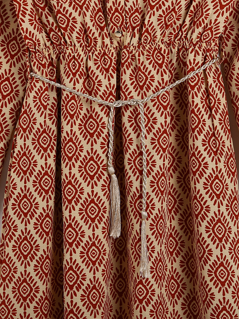 Patterned Long Sleeve Women's Shirt Dress-3