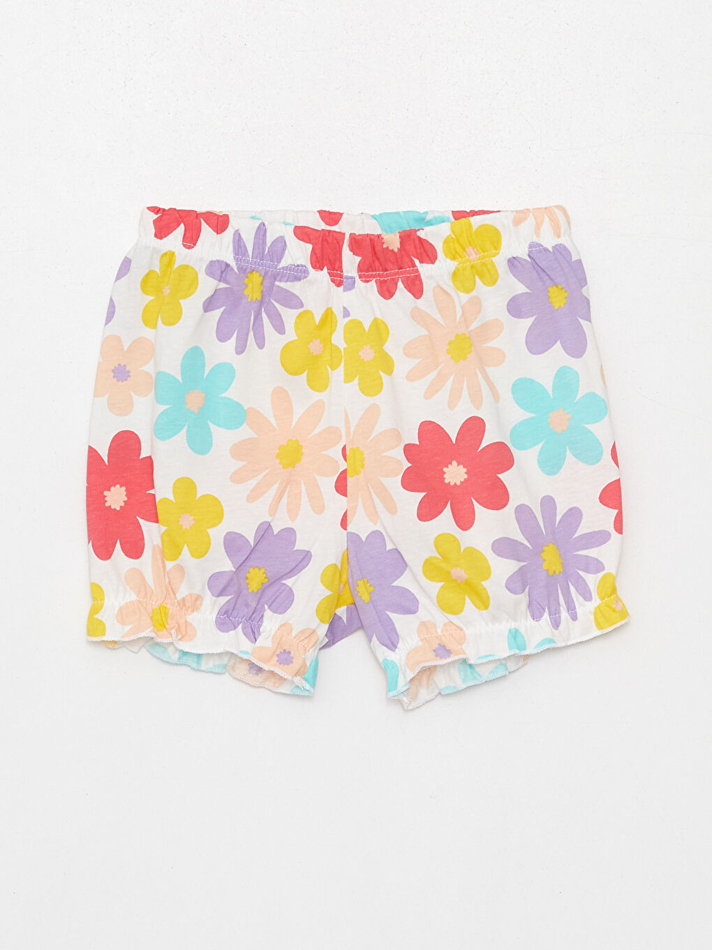 Ekru Kız Bebek Şortlu Pijama Takımı-3