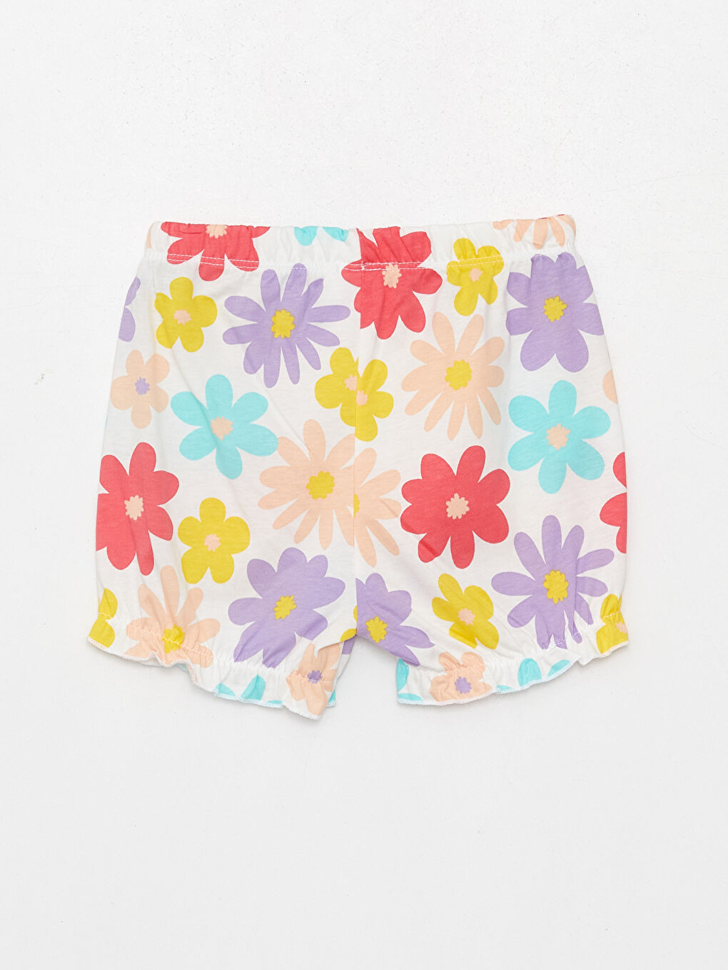 Ekru Kız Bebek Şortlu Pijama Takımı-4