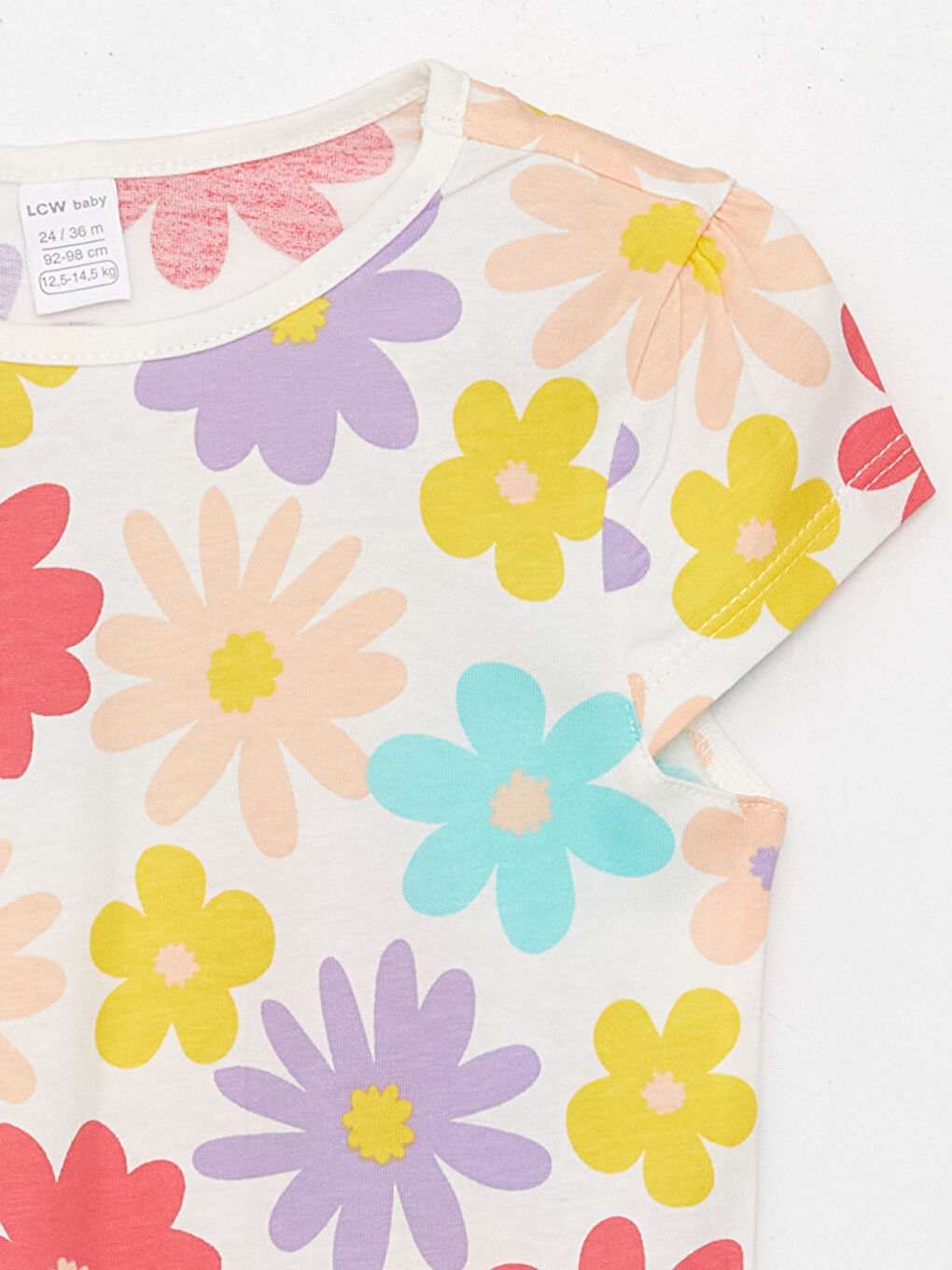 Ekru Kız Bebek Şortlu Pijama Takımı-5