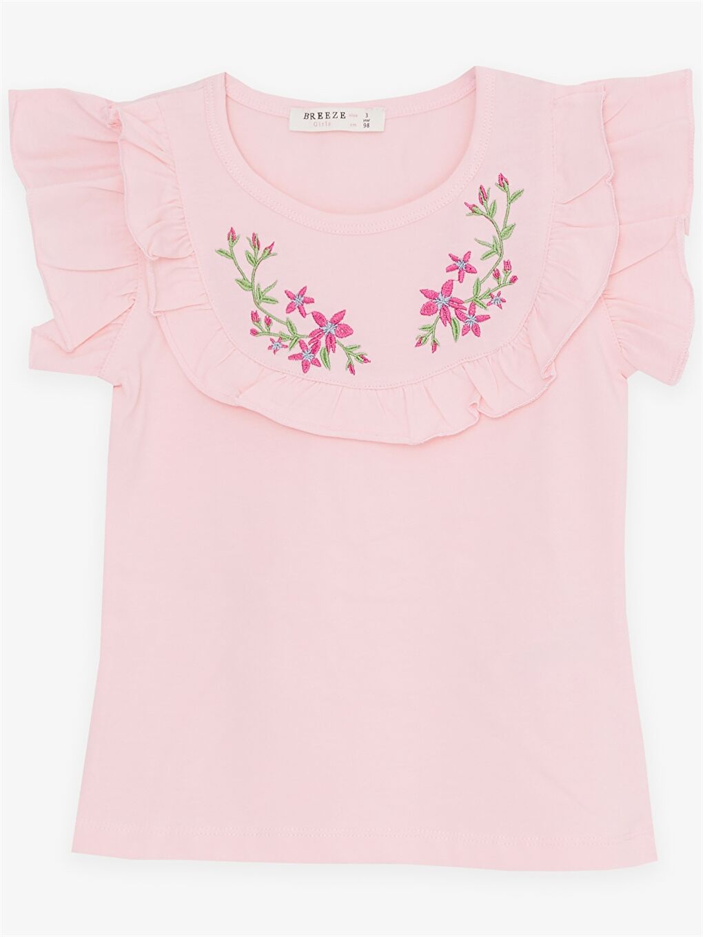 Pembe Bisiklet Yaka Kız Bebek Tişört ve Şort 2'li Takım-2