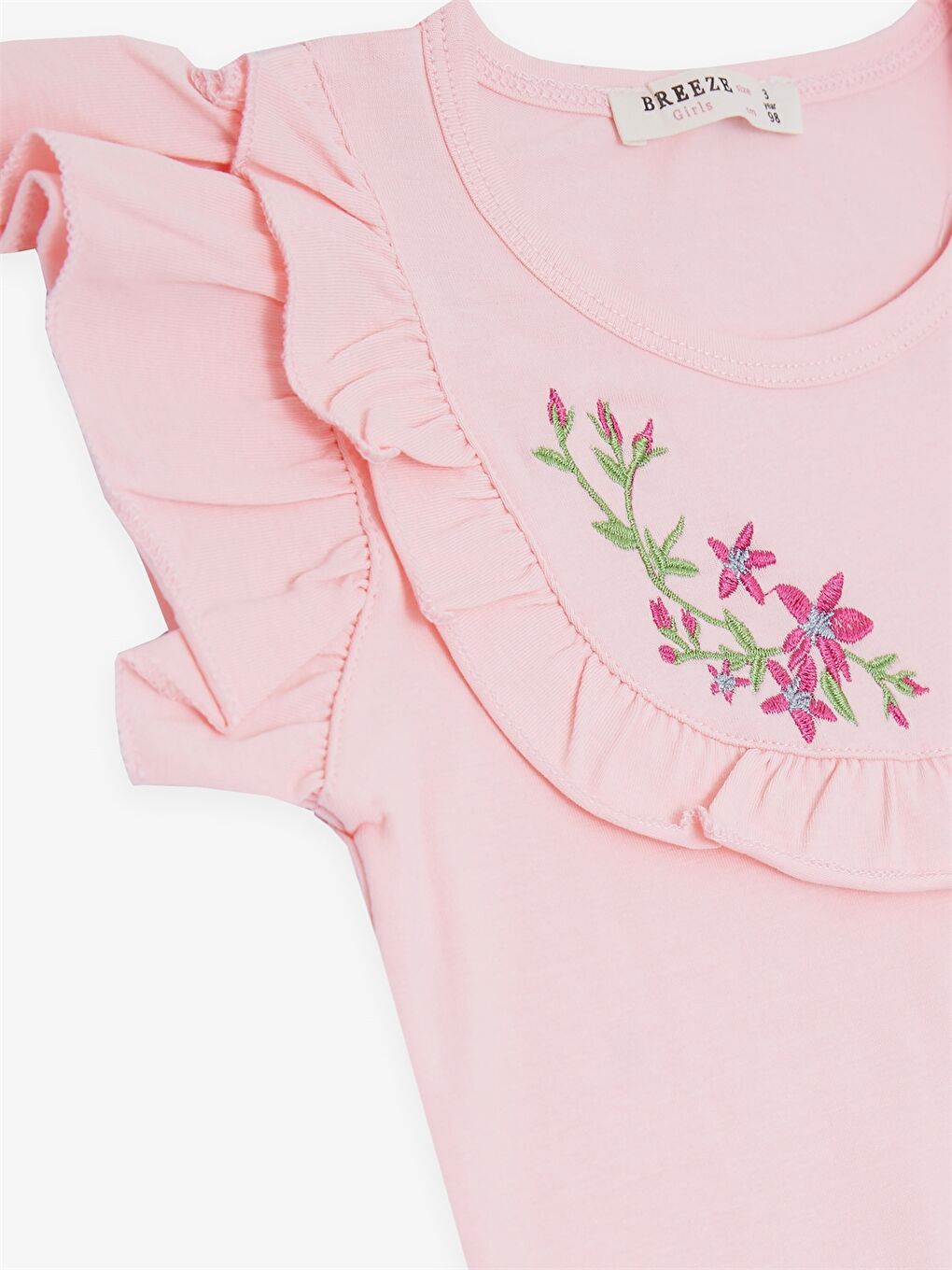 Pembe Bisiklet Yaka Kız Bebek Tişört ve Şort 2'li Takım-4