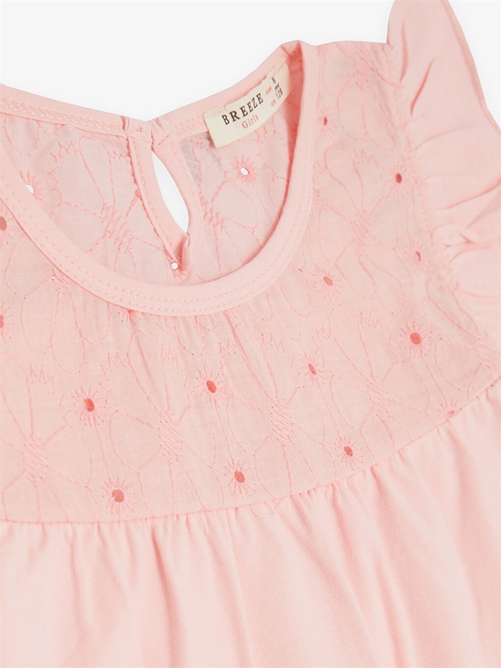 Pembe Bisiklet Yaka Kısa Kollu Kız Çocuk Tişört-2