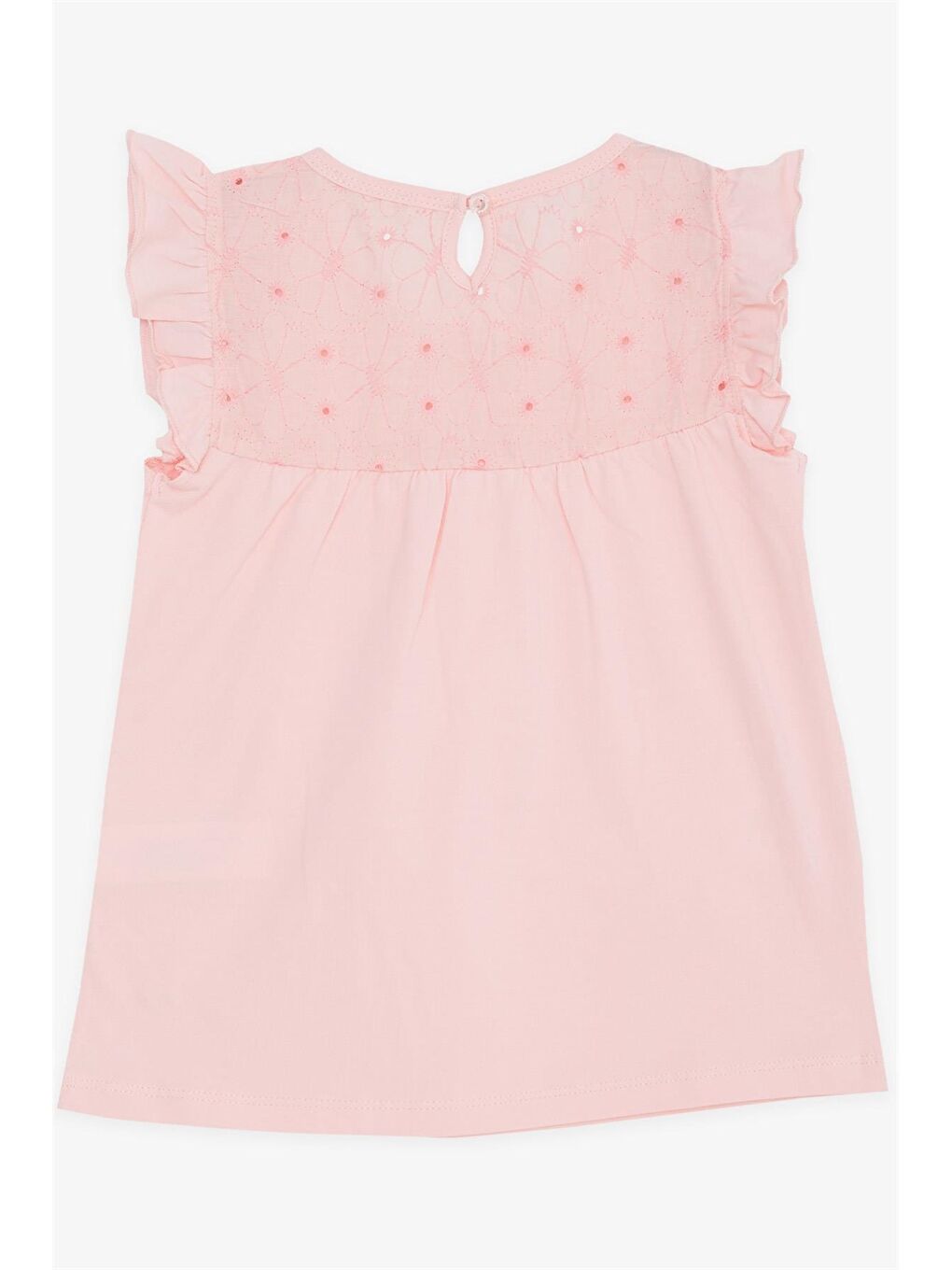 Pembe Bisiklet Yaka Kısa Kollu Kız Çocuk Tişört-1