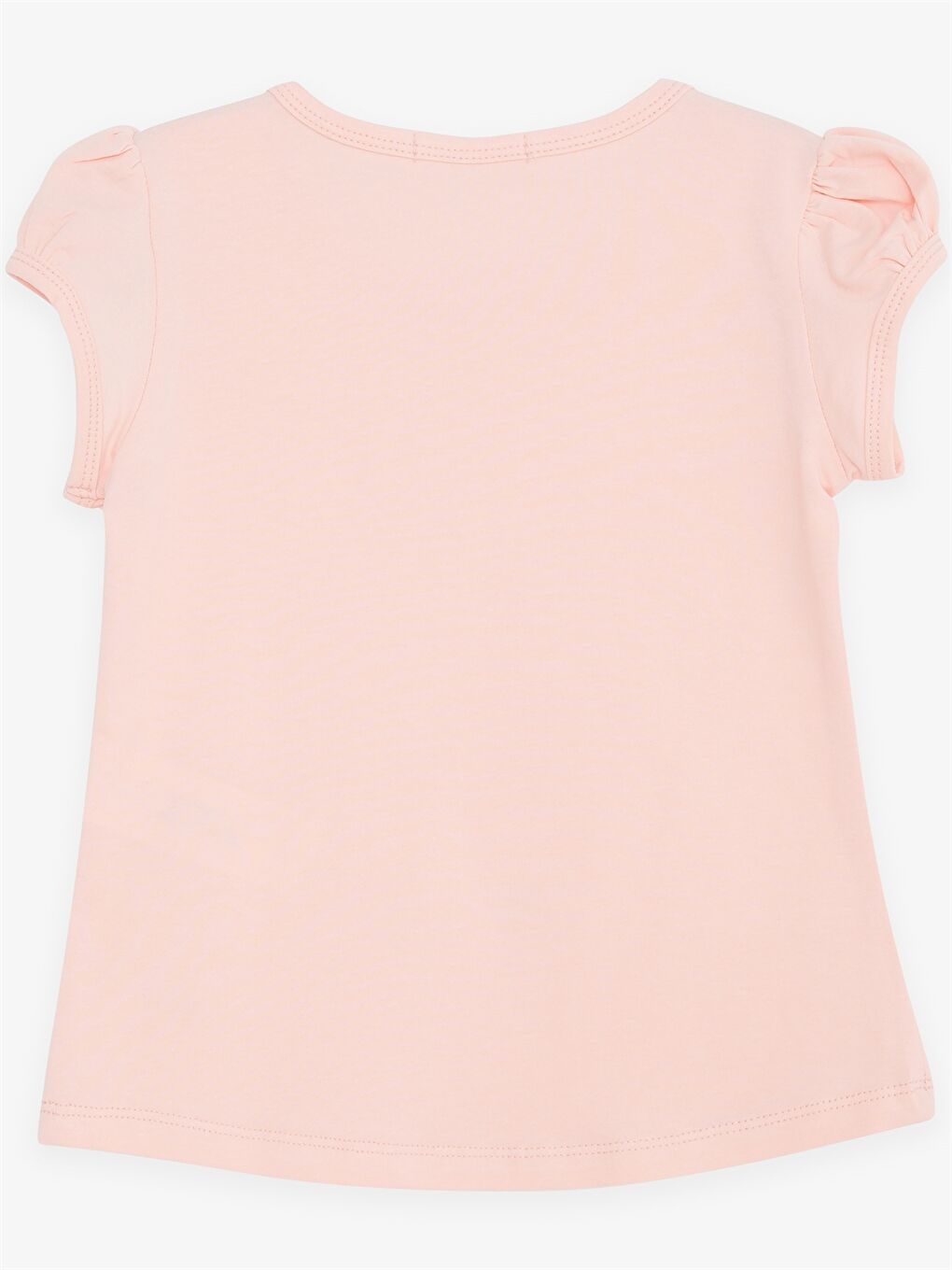 Turuncu Bisiklet Yaka Kısa Kol Baskılı Kız Bebek Tişört-1