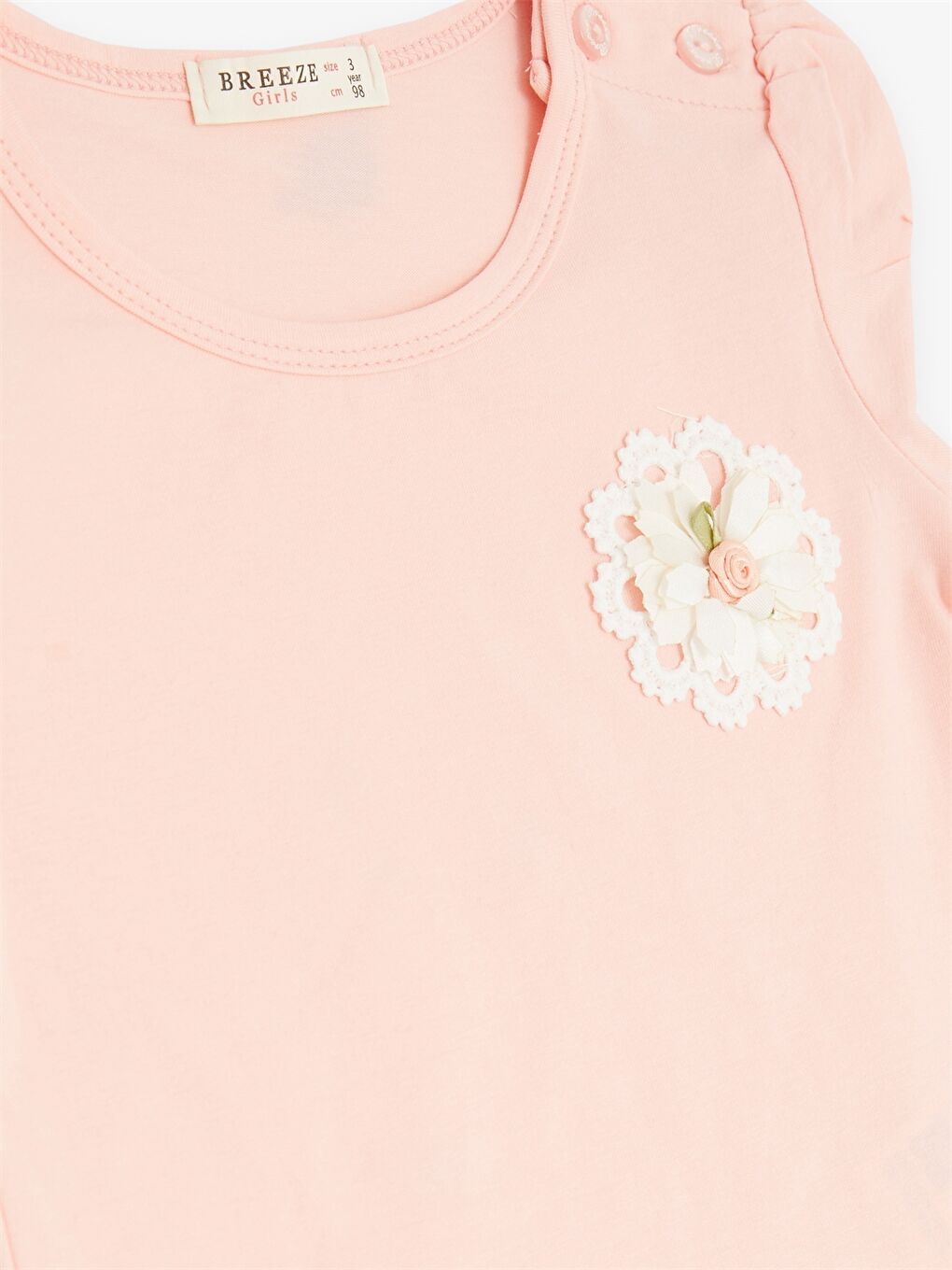 Turuncu Bisiklet Yaka Kısa Kol Baskılı Kız Bebek Tişört-2