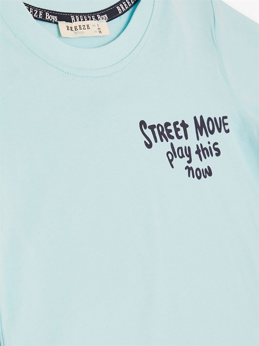 Mavi Bisiklet Yaka Kısa Kollu Baskılı Erkek Bebek Tişört ve Şort 2'li Takım-4