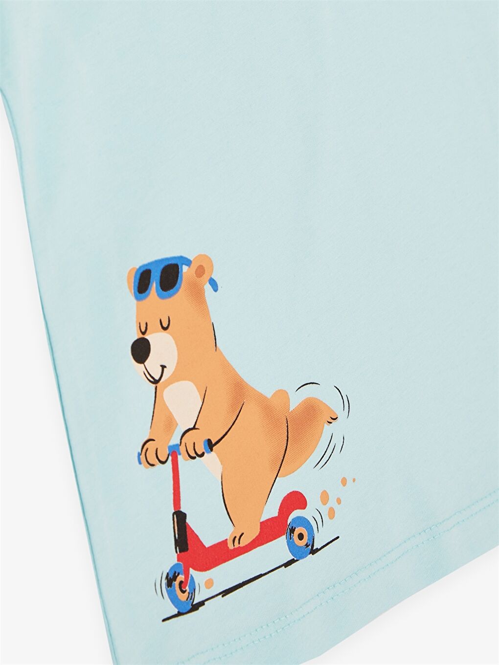 Mavi Bisiklet Yaka Kısa Kollu Baskılı Erkek Bebek Tişört ve Şort 2'li Takım-5