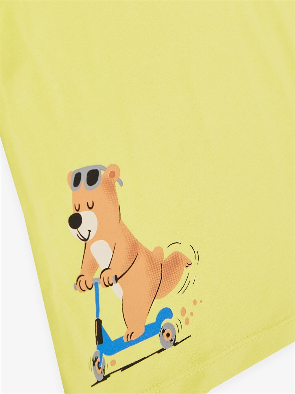 Yeşil Bisiklet Yaka Kısa Kollu Baskılı Erkek Bebek Tişört ve Şort 2'li Takım-5