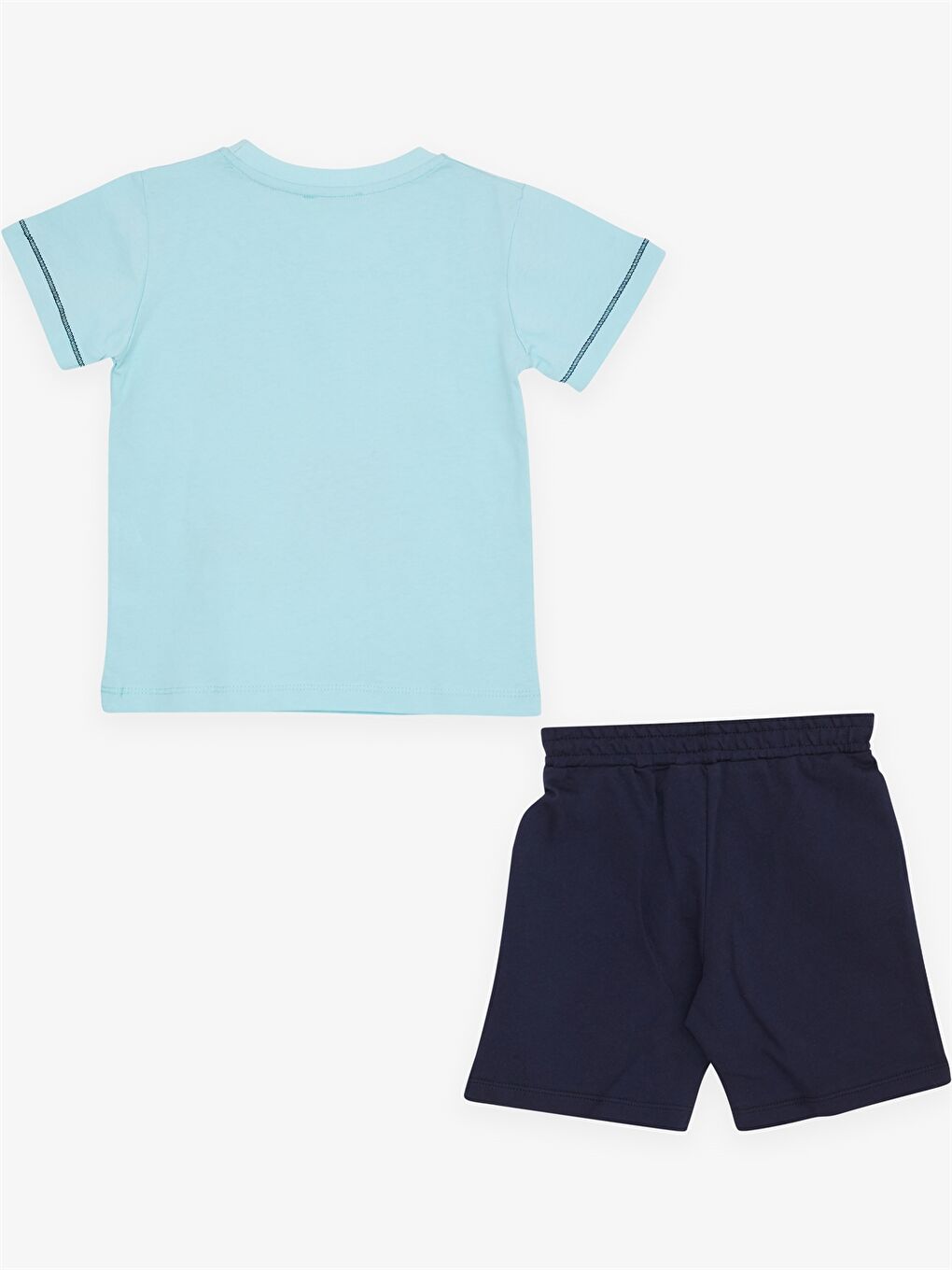 Mavi Bisiklet Kısa Kısa Kollu Baskılı Erkek Bebek Tişört ve Şort 2'li Takım-1