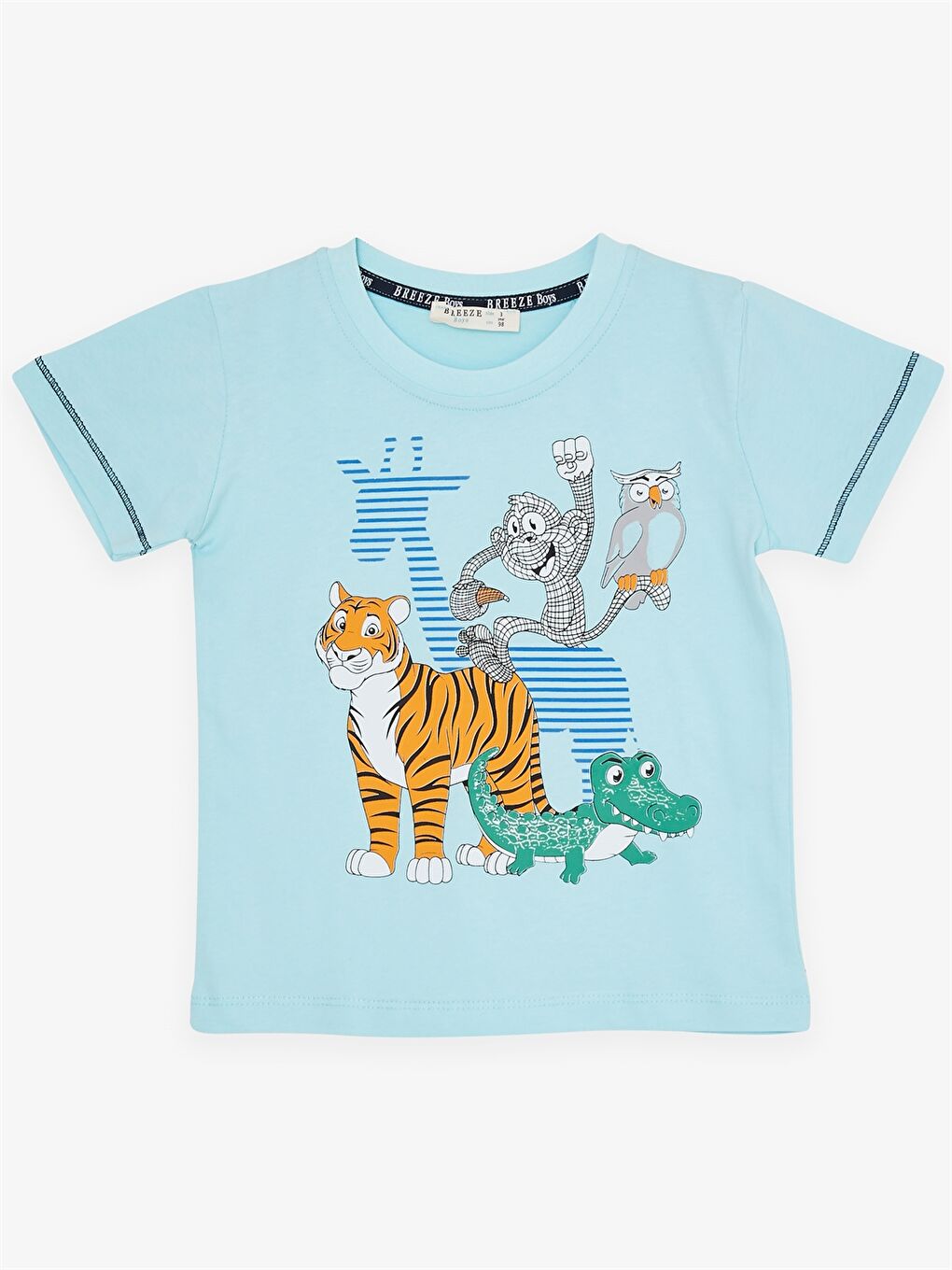 Mavi Bisiklet Kısa Kısa Kollu Baskılı Erkek Bebek Tişört ve Şort 2'li Takım-2