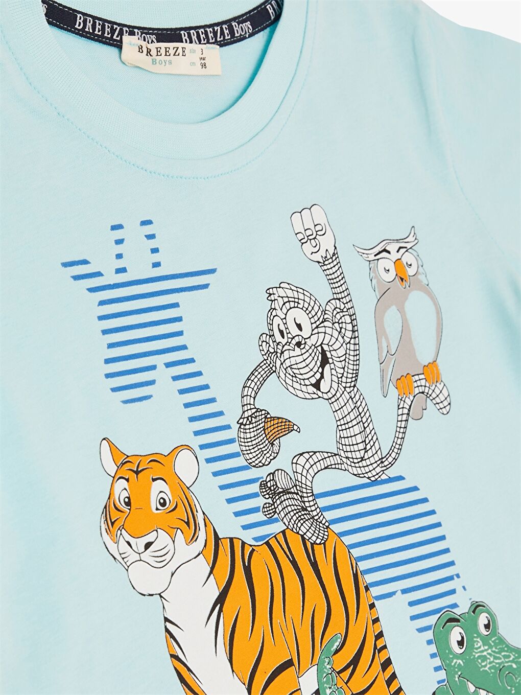 Mavi Bisiklet Kısa Kısa Kollu Baskılı Erkek Bebek Tişört ve Şort 2'li Takım-4