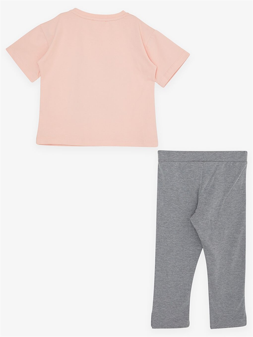 Turuncu Bisiklet Yaka Baskılı Kısa Kollu Kız Çocuk Takım-1