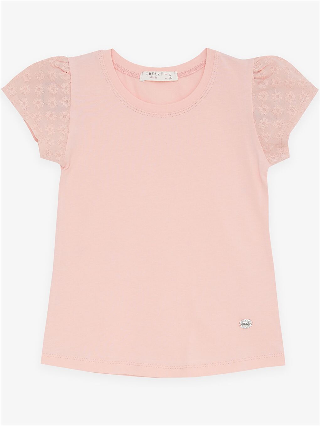 Turuncu Bisiklet Yaka Kısa Kollu Kız Çocuk Tişört