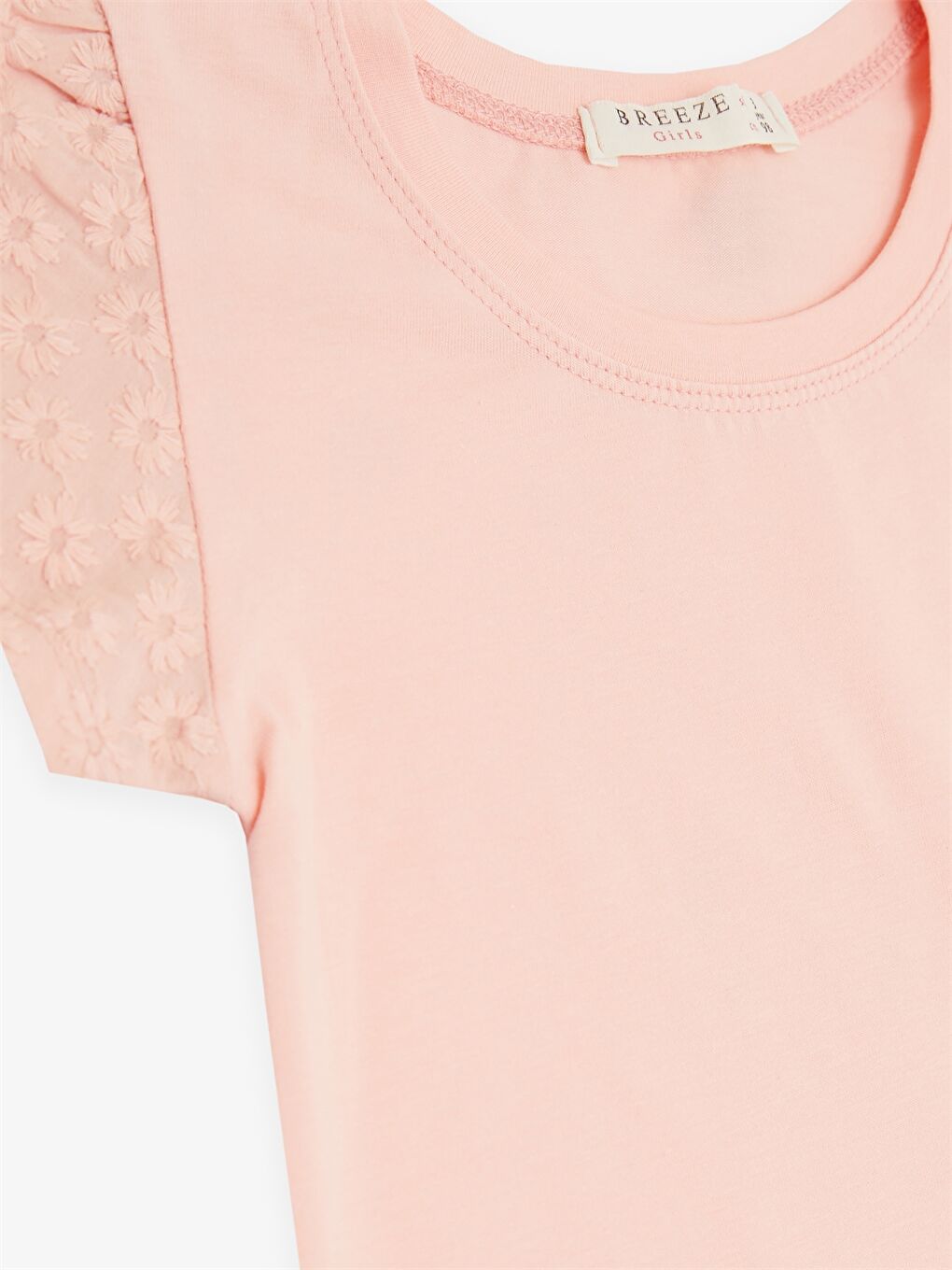 Turuncu Bisiklet Yaka Kısa Kollu Kız Çocuk Tişört-2