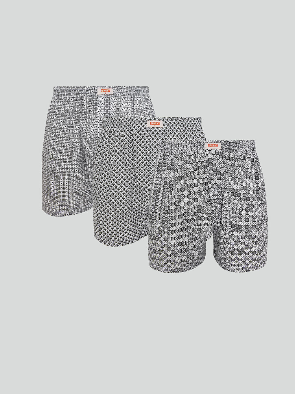 Karışık Standart Kalıp Baskılı Erkek Boxer 3'lü