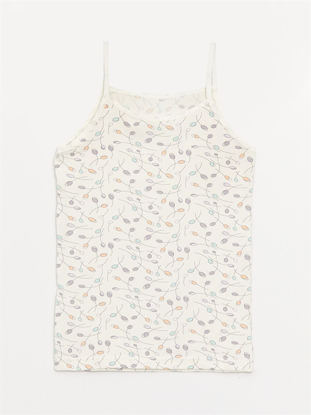 Karışık Bisiklet Yaka Baskılı Kız Çocuk Atlet 3'lü-1