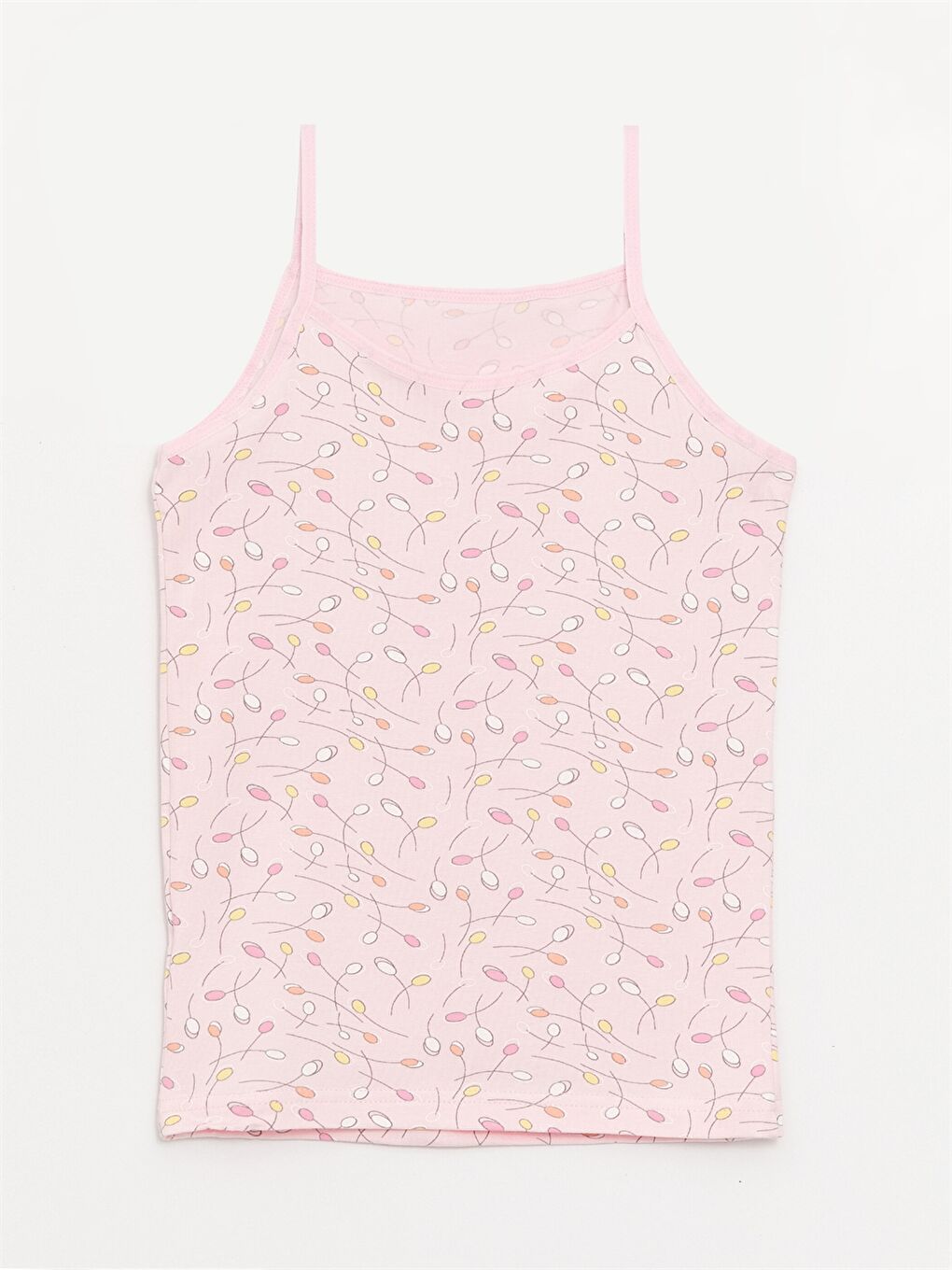 Karışık Bisiklet Yaka Baskılı Kız Çocuk Atlet 3'lü-2