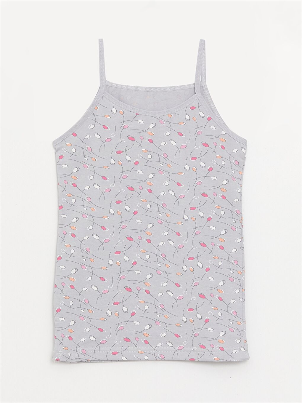 Karışık Bisiklet Yaka Baskılı Kız Çocuk Atlet 3'lü-3