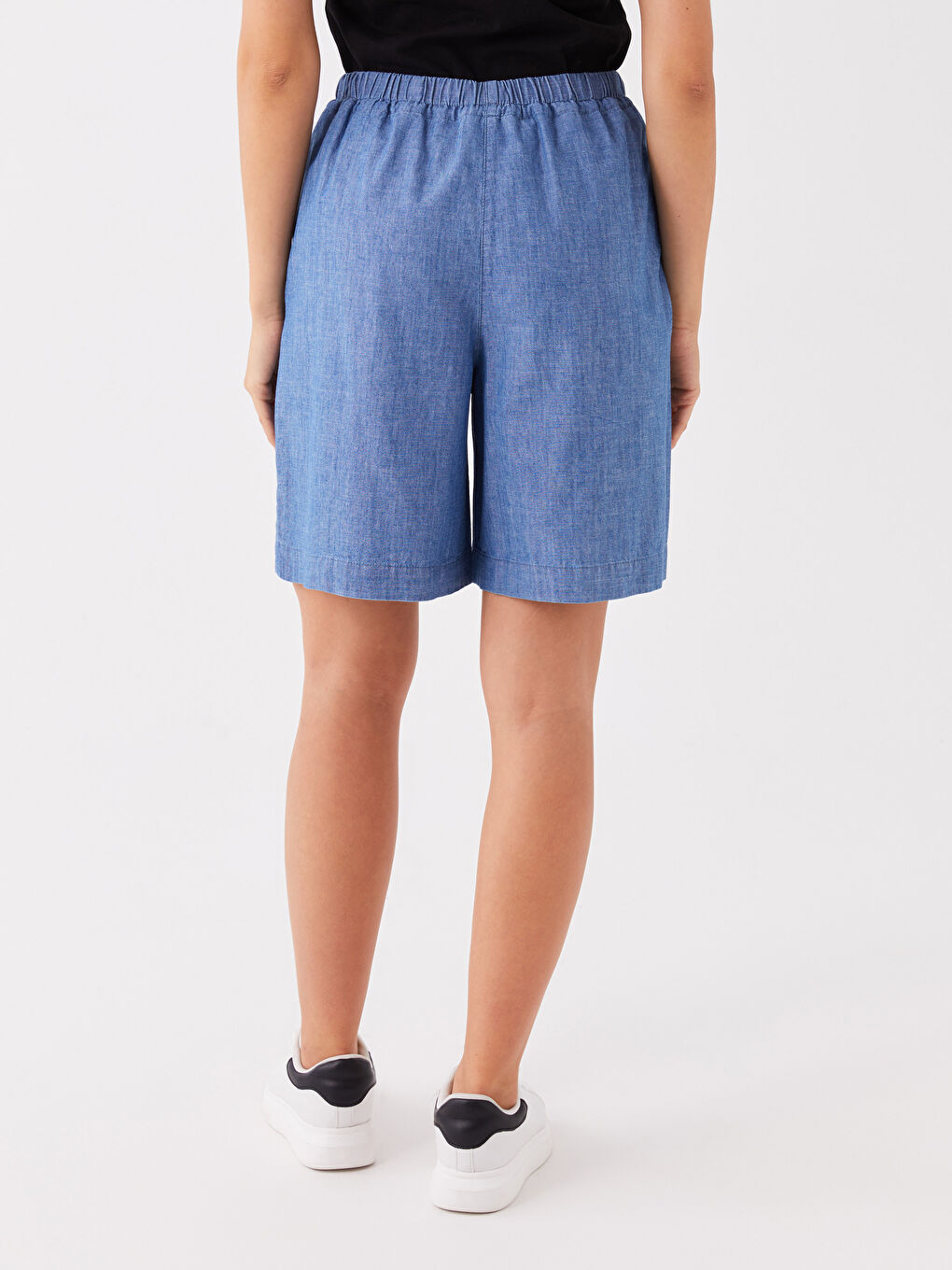 Elastic Waist Comfortable Fit Women's Jean Shorts -S3L061Z8-H45