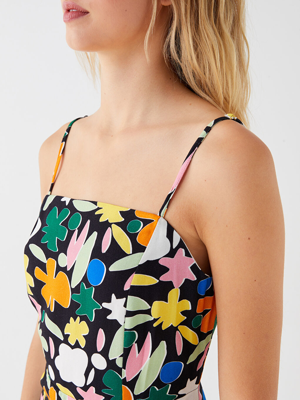 Siyah Desenli Kadın Elbise-3