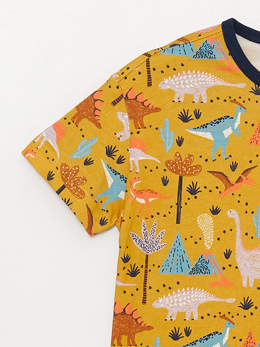 Sarı Bisiklet Yaka Kısa Kollu Baskılı Erkek Bebek Tişört ve Şort 2'li Takım-5