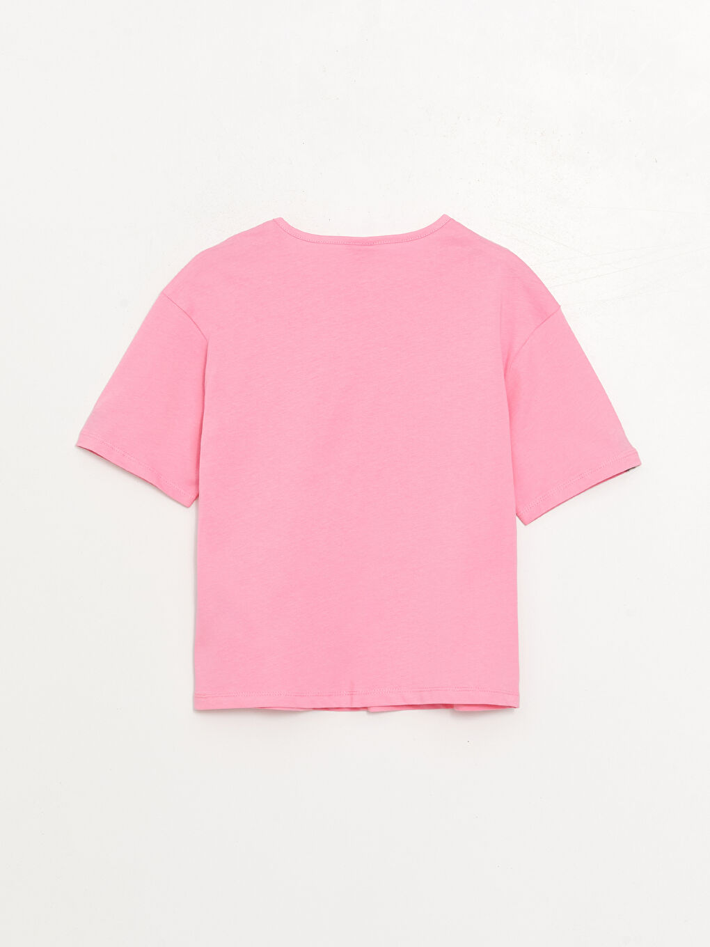 Pembe Bisiklet Yaka Baskılı Kısa Kollu Kız Çocuk Tişört-3