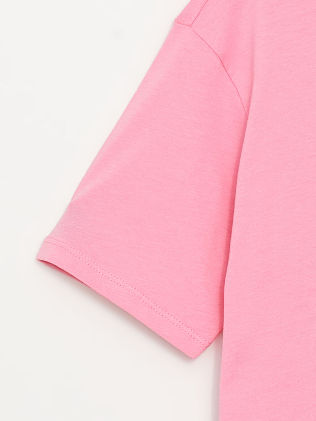 Pembe Bisiklet Yaka Baskılı Kısa Kollu Kız Çocuk Tişört-4