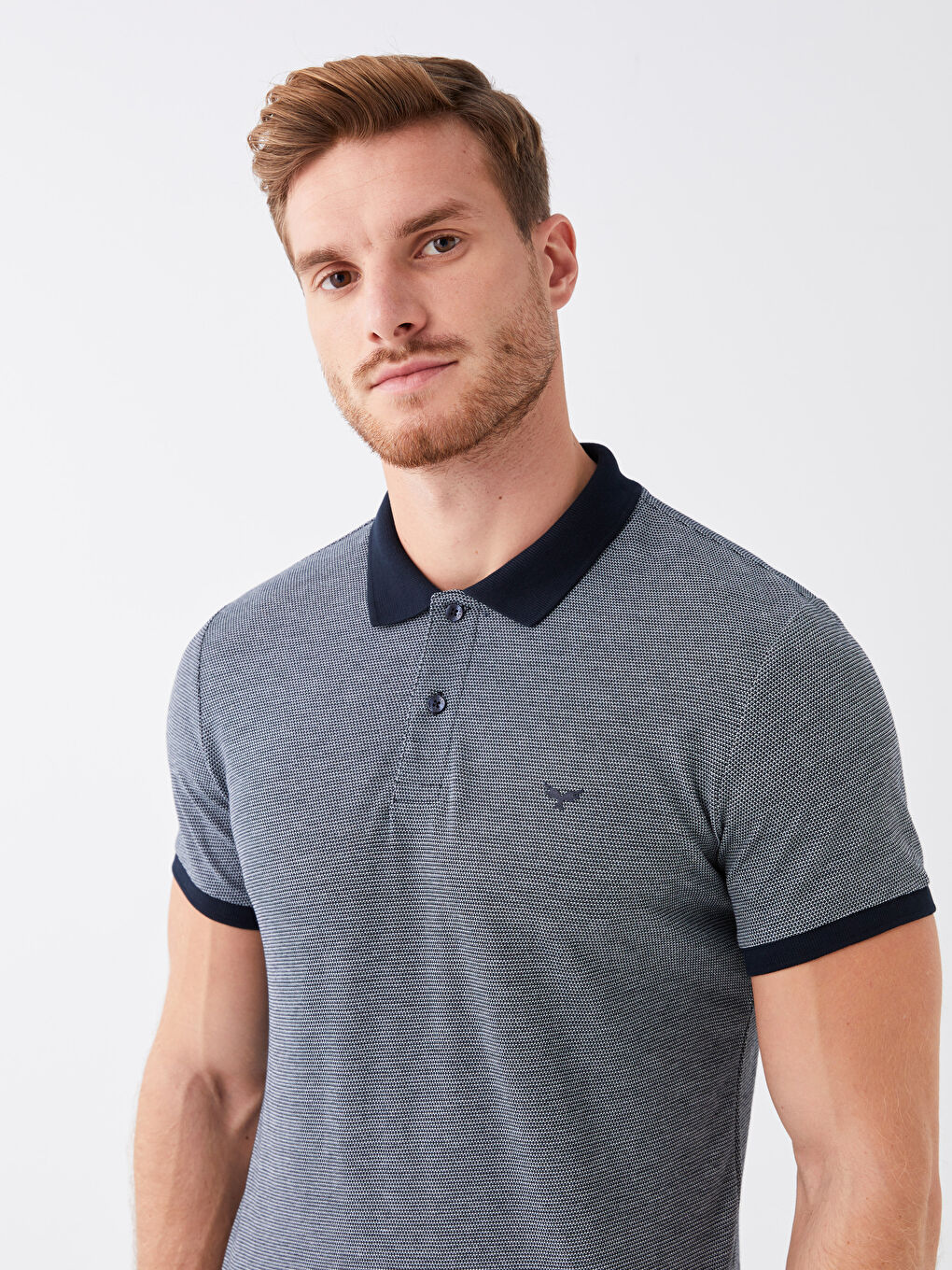 Lacivert Polo Yaka Kısa Kollu Erkek Tişört