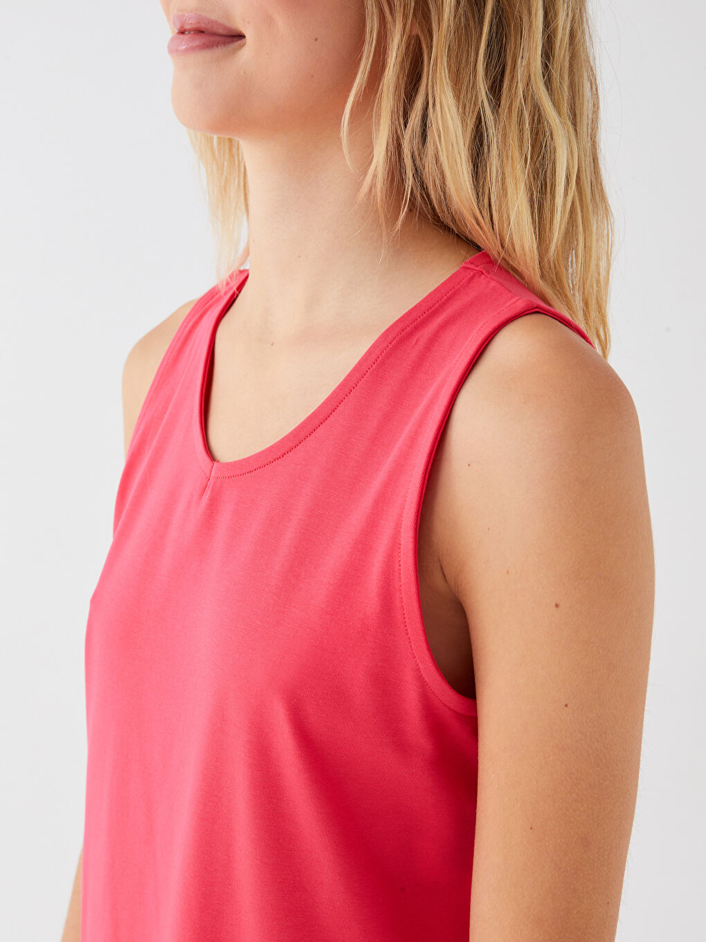 Mercan Bisiklet Yaka Kadın Elbise-3