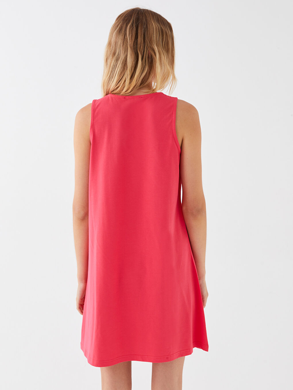 Mercan Bisiklet Yaka Kadın Elbise-4