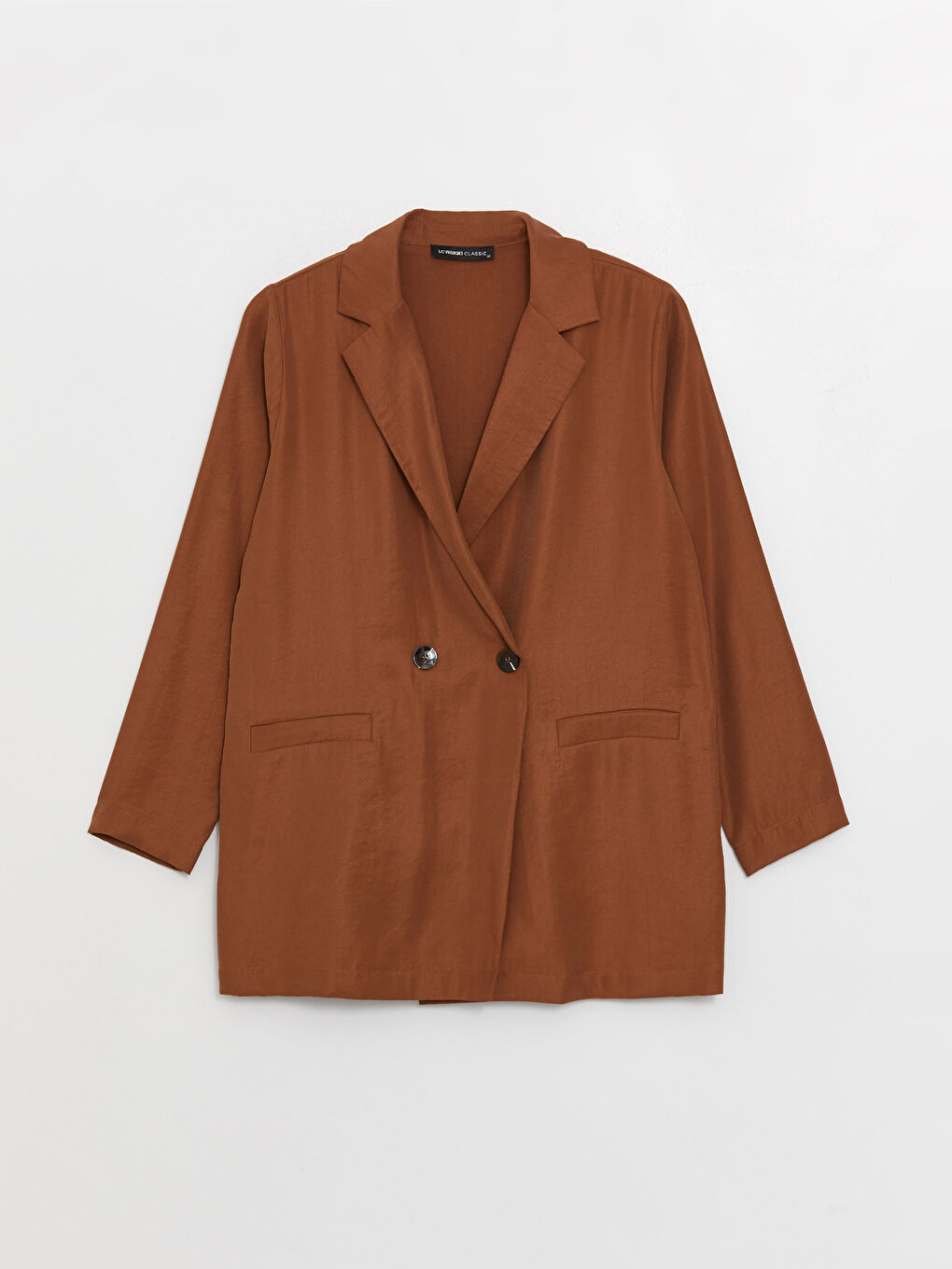 Kahverengi Düz Uzun Kollu Kadın Ceket-5