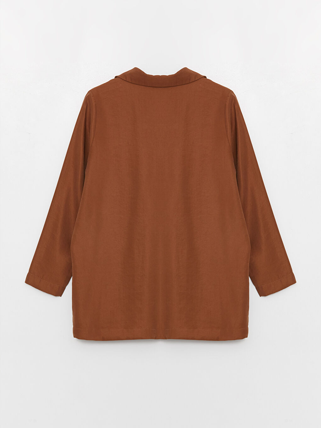 Kahverengi Düz Uzun Kollu Kadın Ceket-6