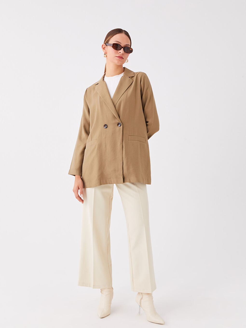 Изчистено яке с дълъг ръкав за жени-2