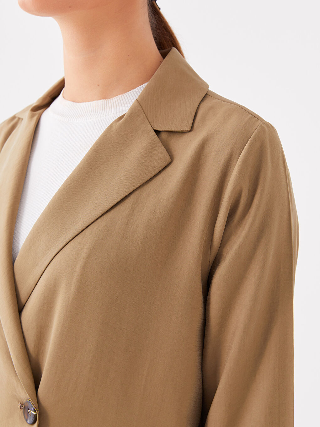 Изчистено яке с дълъг ръкав за жени-3